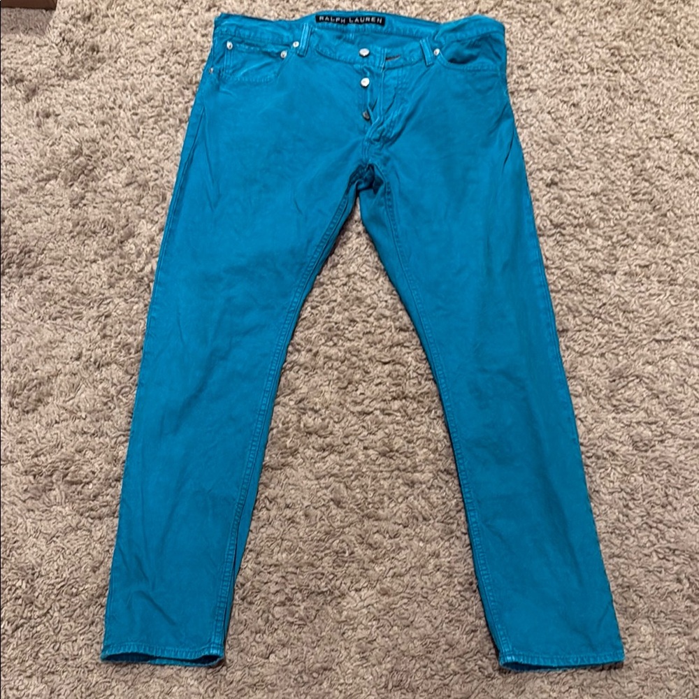 Ralph Lauren Black Label Teal Denim Slim Fit Jeans 36/30